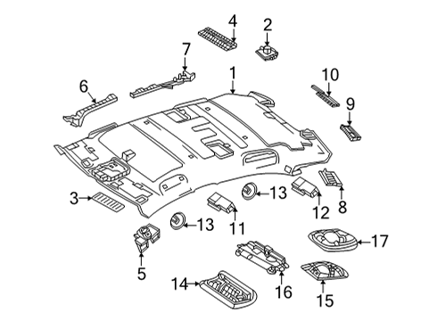 2021 Mercedes-Benz S580 Interior Trim - Roof Diagram 1
