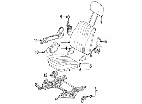 1993 Mercedes-Benz 190E Seat Components