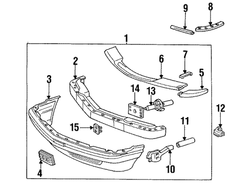 Bumper Cover Front Bracket Diagram for 126-885-25-14