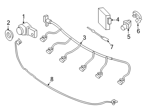 Parking Sensor Harness Diagram for 217-540-15-05