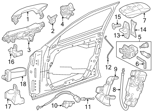 2023 Mercedes-Benz GLC300 Lock & Hardware Diagram 1