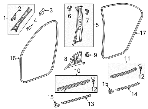 2017 Mercedes-Benz S63 AMG Interior Trim - Pillars, Rocker & Floor Diagram 3