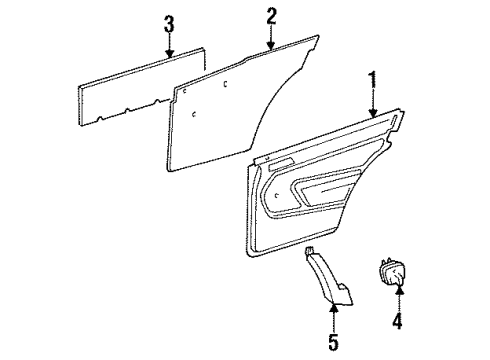 1993 Mercedes-Benz 190E Rear Door Trim
