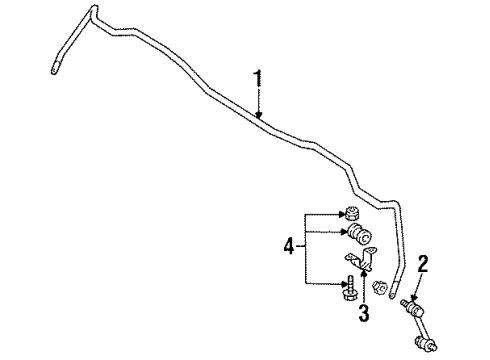 1999 Mercedes-Benz S320 Rear Suspension, Ride Control, Stabilizer Bar Diagram 1