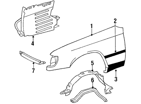 1987 Mercedes-Benz 260E Fender & Components