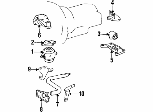 1994 Mercedes-Benz E420 Engine & Trans Mounting