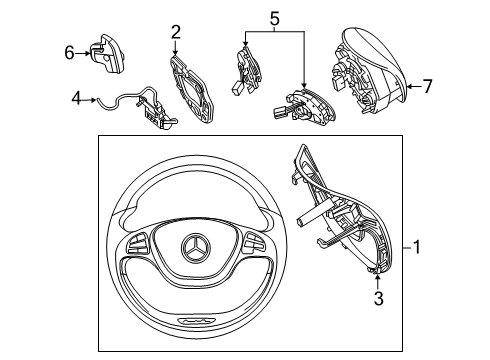 Steering Wheel Diagram for 000-460-96-02-1B55