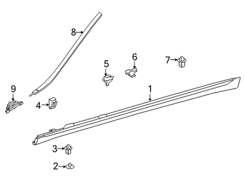 2023 Mercedes-Benz C300 Exterior Trim - Pillars Diagram 4