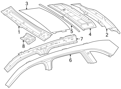 2023 Mercedes-Benz GLC300 Roof & Components Diagram 3
