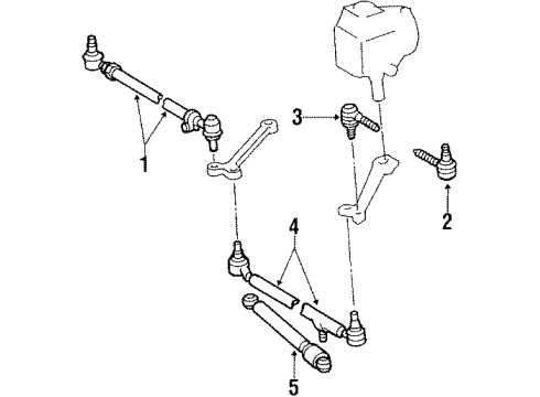 1993 Mercedes-Benz 190E Steering Column & Wheel, Steering Gear & Linkage Diagram 3