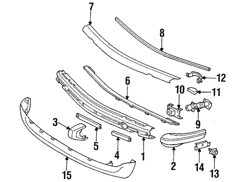 1984 Mercedes-Benz 380SL Front Bumper Diagram 1