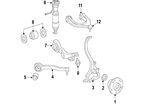 2011 Mercedes-Benz SL63 AMG Front Suspension, Control Arm Diagram 2