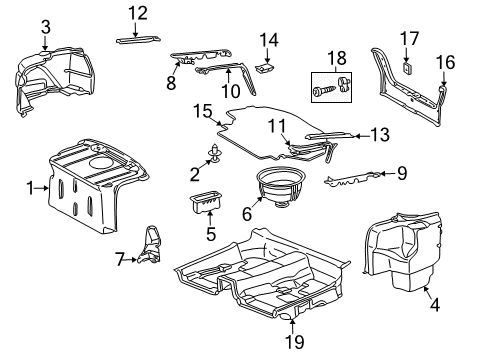 2004 Mercedes-Benz CL55 AMG Interior Trim - Rear Body Diagram 2