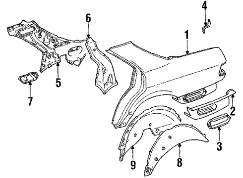 1984 Mercedes-Benz 300SD Quarter Panel & Components
