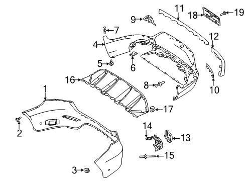 2020 Mercedes-Benz GLC300 Bumper & Components - Rear Diagram 1