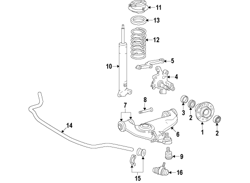 1995 Mercedes-Benz E320 Front Suspension, Control Arm, Stabilizer Bar Diagram 2