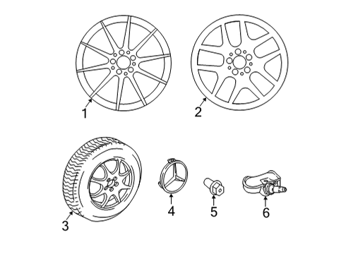 2023 Mercedes-Benz AMG GT 43 Wheels Diagram 1