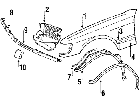 Upper Molding Diagram for 126-698-52-80
