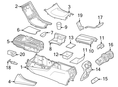 Console Assembly Diagram for 254-680-43-01-9051