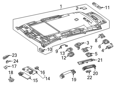 2024 Mercedes-Benz GLE53 AMG Interior Trim - Roof Diagram 3