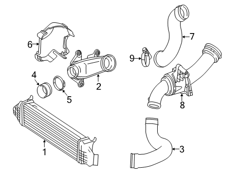 Intercooler Diagram for 221-500-54-00
