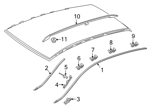 2017 Mercedes-Benz GLA45 AMG Exterior Trim - Roof Diagram 2
