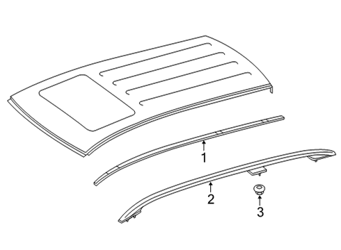 2022 Mercedes-Benz GLE63 AMG S Luggage Carrier, Exterior Trim - Body & Hardware Diagram 1