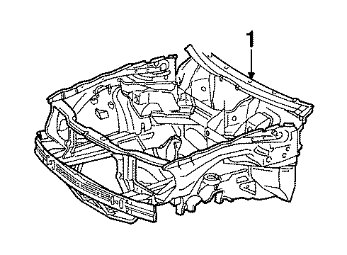 1995 Mercedes-Benz E320 Front Structural Components - Inner Structure