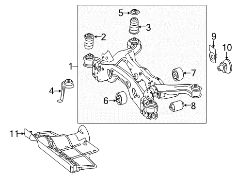 2014 Mercedes-Benz CLA45 AMG Suspension Mounting - Rear Diagram 1