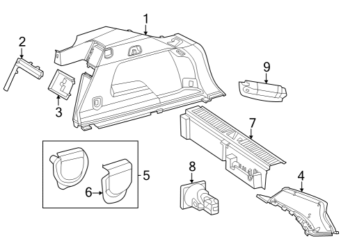 Rear Pillar Trim Diagram for 294-690-21-00