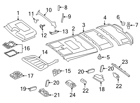 2021 Mercedes-Benz Sprinter 2500 Interior Trim - Roof Diagram 2