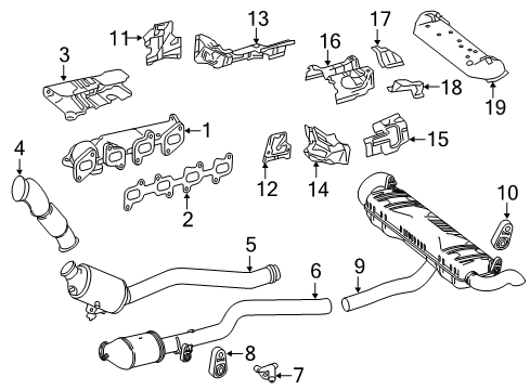 2015 Mercedes-Benz ML250 Exhaust Components, Exhaust Manifold