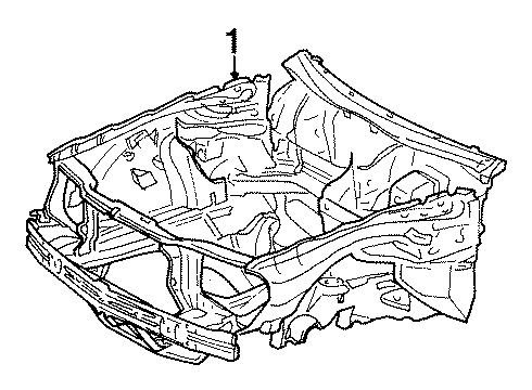 1995 Mercedes-Benz E320 Front Structural Components - Inner Structure Diagram 1