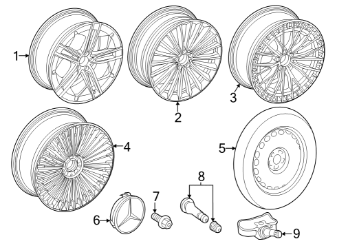 2023 Mercedes-Benz EQE AMG Wheels Diagram 3