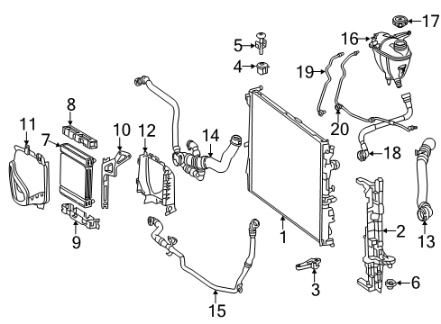 Auxiliary Radiator Upper Bracket Diagram for 222-505-04-40