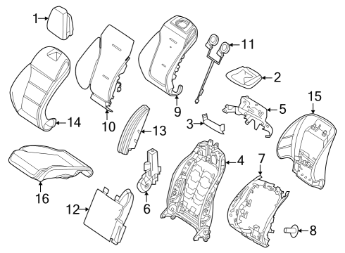 DRIVER SEAT CUSHION Diagram for 254-910-08-02-3F34