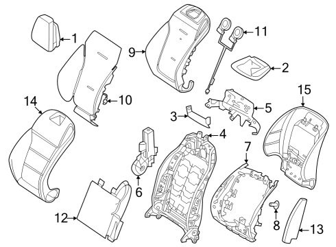2023 Mercedes-Benz GLC300 Driver Seat Components Diagram 3