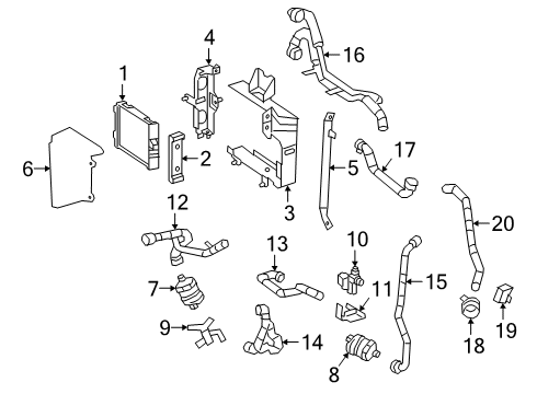 2021 Mercedes-Benz G550 Radiator & Components Diagram 1