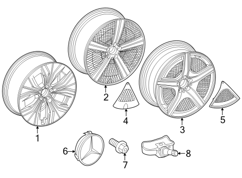 2023 Mercedes-Benz EQE 350 SUV Wheels Diagram 2