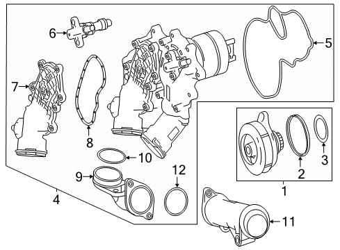 2018 Mercedes-Benz S63 AMG Water Pump Diagram 2