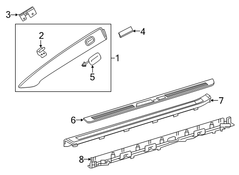 Windshield Pillar Trim Diagram for 217-690-93-25-1B55