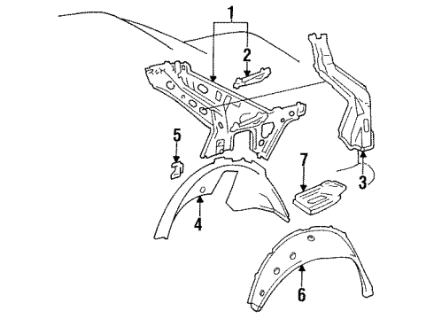 1993 Mercedes-Benz 190E Inner Components - Quarter Panel
