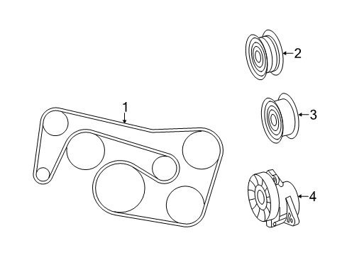 2011 Mercedes-Benz E550 Belts & Pulleys, Maintenance Diagram 2