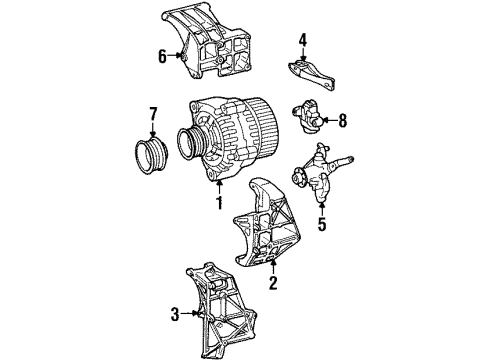 Alternator Mount Bracket Diagram for 119-155-09-35