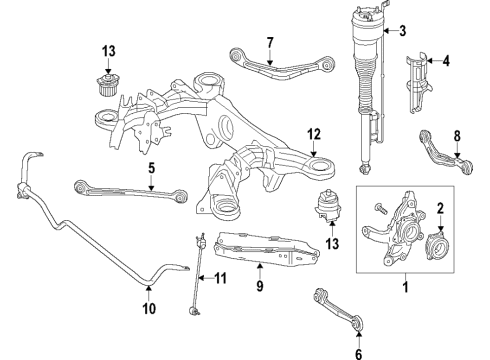2017 Mercedes-Benz S65 AMG Rear Suspension, Control Arm Diagram 2