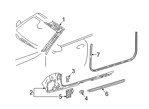2022 Mercedes-Benz E53 AMG Interior Trim - Pillars Diagram 1
