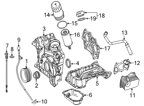 2012 Mercedes-Benz SLK350 Engine Parts & Mounts, Timing, Lubrication System Diagram 1