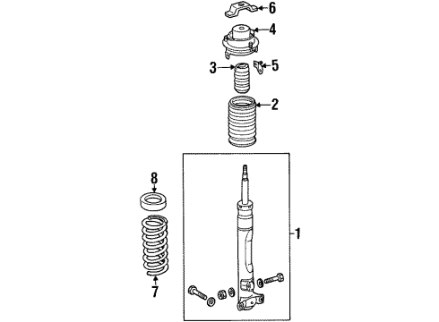 1996 Mercedes-Benz SL320 Shocks & Components - Front Diagram 2