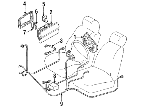1995 Mercedes-Benz E320 Air Bag Components Diagram 2