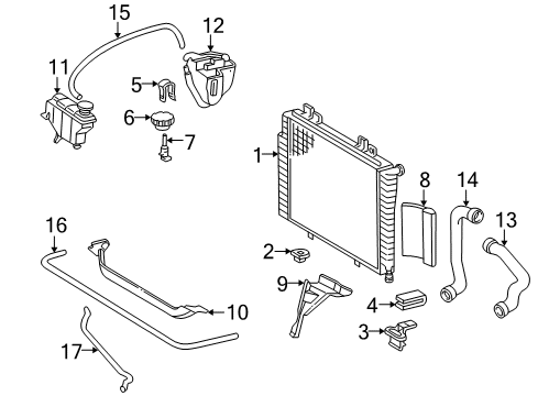 1994 Mercedes-Benz C220 Radiator & Components